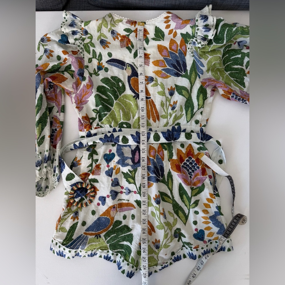 FARM Rio Summer Garden Printed Belted Romper size XS - Picture 11 of 16